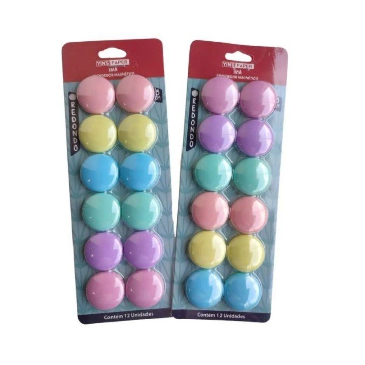 IMÃ TONS PASTÉIS 3CM C/ 12 SORTIDOS