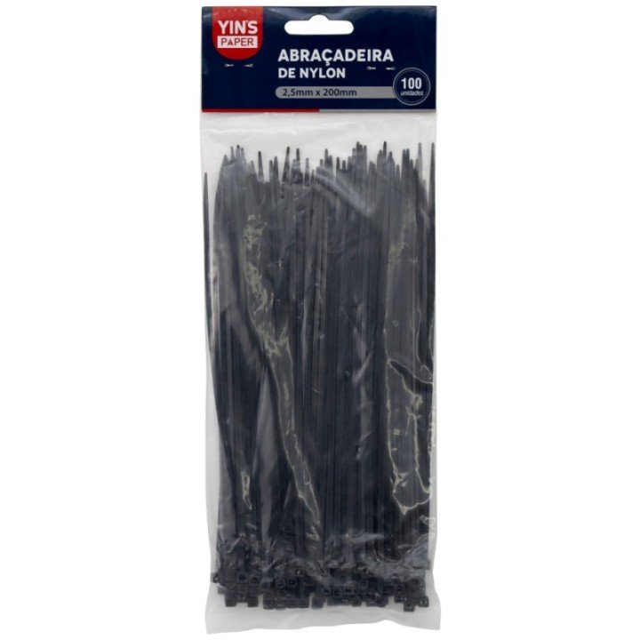 ABRAÇADEIRA DE NYLON PRETO 2,5X200MM C/ 100 UND