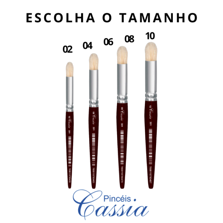 Pincel Pitúa Artistico Cabo Médio Ref.301 - Pincéis Cassia (Escolha o Tamanho)