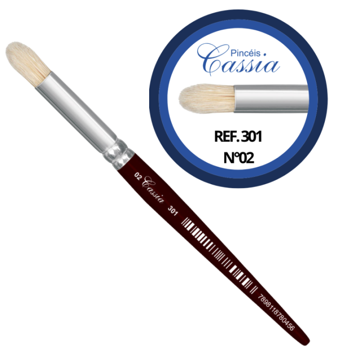 Pincel Pitúa Artistico Cabo Médio Ref.301 - Pincéis Cassia (Escolha o Tamanho)