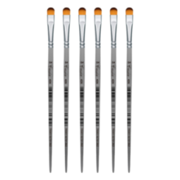 Kit 6 Pinceis Chato Filbert Macio Lingua Gato Cassia 426-04