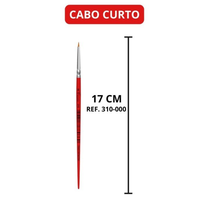 Kit 6x Pincel Filete Artistico Assinatura Cabo Curto Ref. 215 - Pincéis Cassia