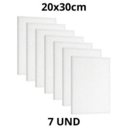 Kit 7 Tela Para Pintura 20x30cm Escolar e Artística