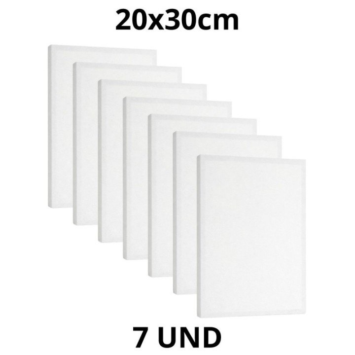 Kit 7 Tela Para Pintura 20x30cm Escolar e Artística
