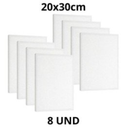 Kit 8 Tela Para Pintura 20x30cm Escolar e Artística