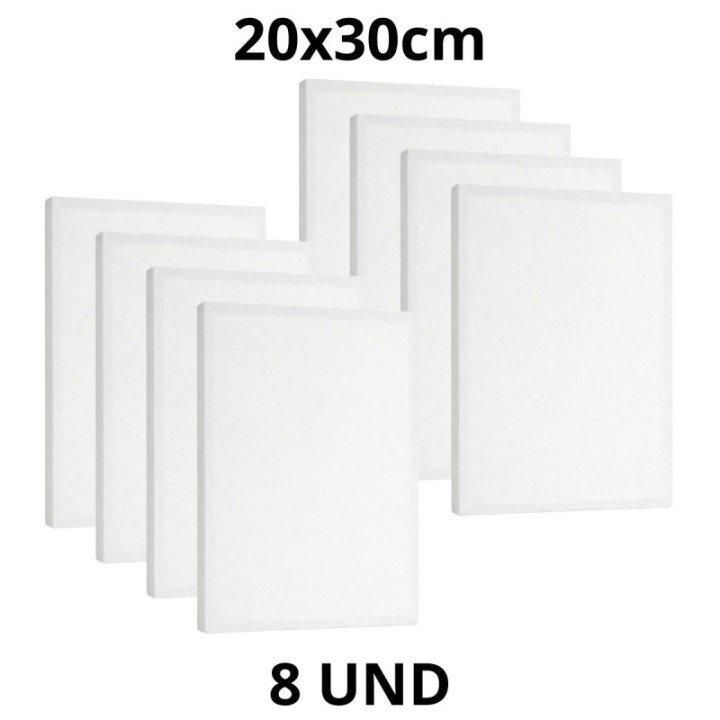 Kit 8 Tela Para Pintura 20x30cm Escolar e Artística