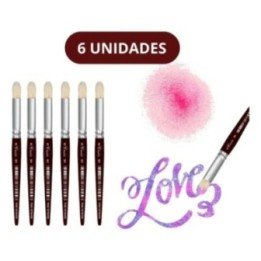 Kit 6 Pincel Pitúa Stencil Tecido Luz Seca 301-8 - Cassia Bege