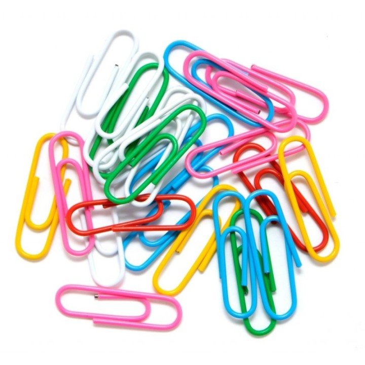 CLIPS DE PAPEL COLORIDO OVAL 28MM - PCT C/ 100 UN